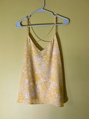 H&M Yellow & White Floral Strappy Camisole